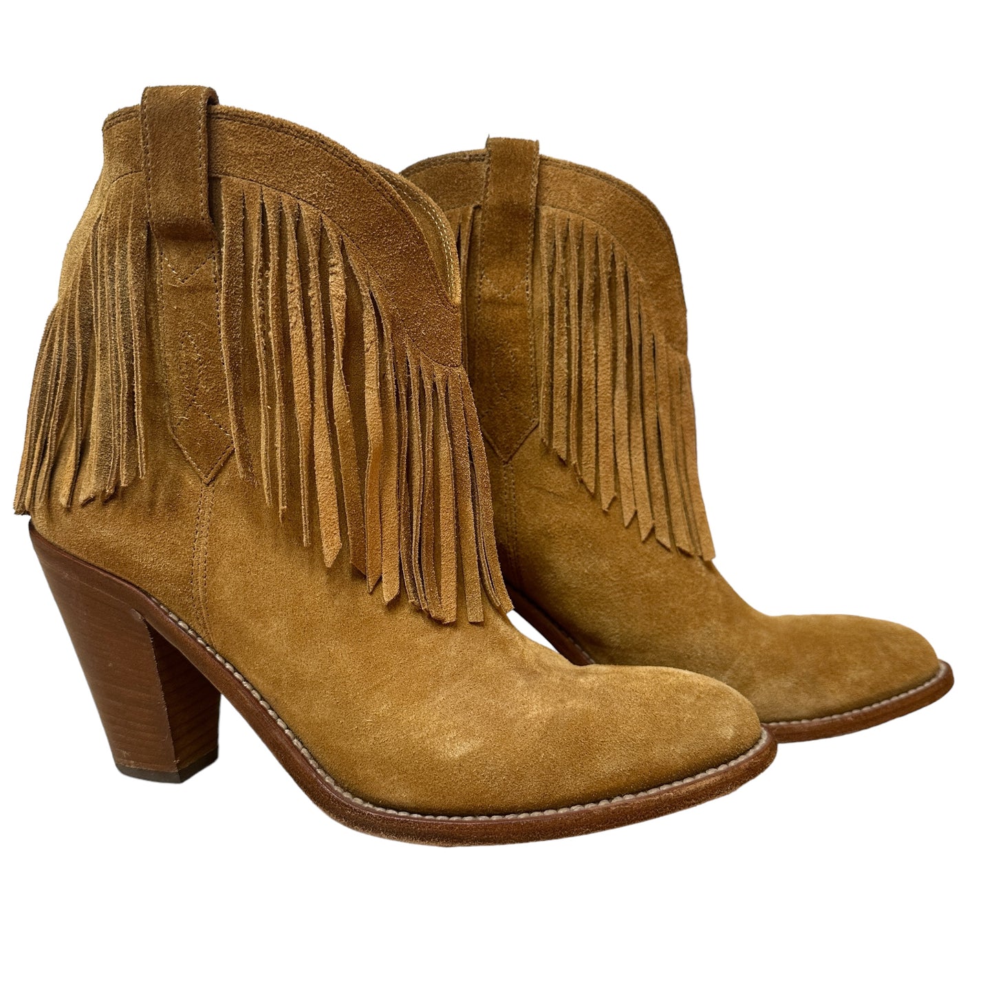 Brown Fringed Boots - 9
