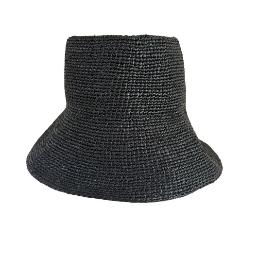 Black Straw Hat - S