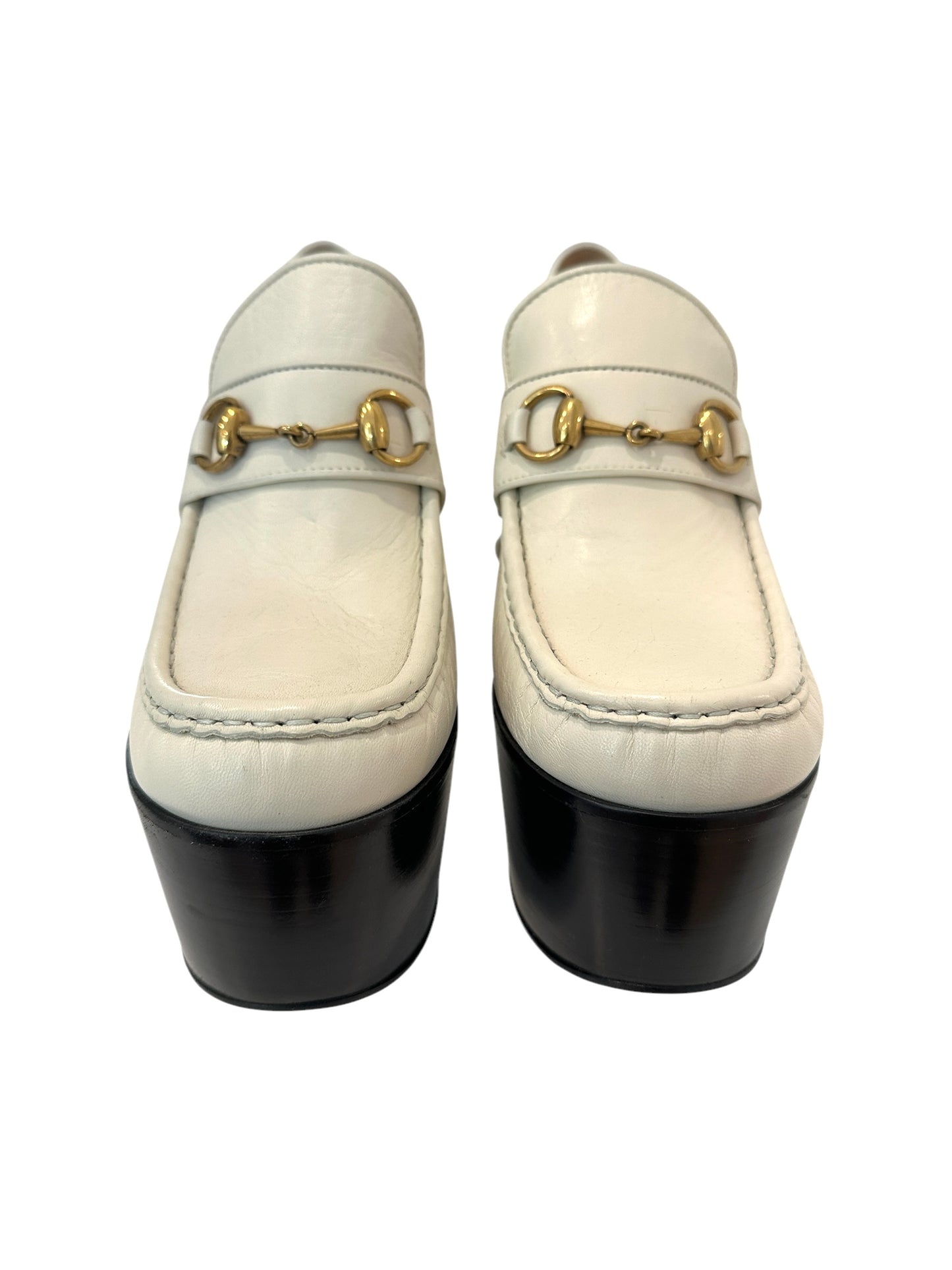 Cream Platform Loafers - 9