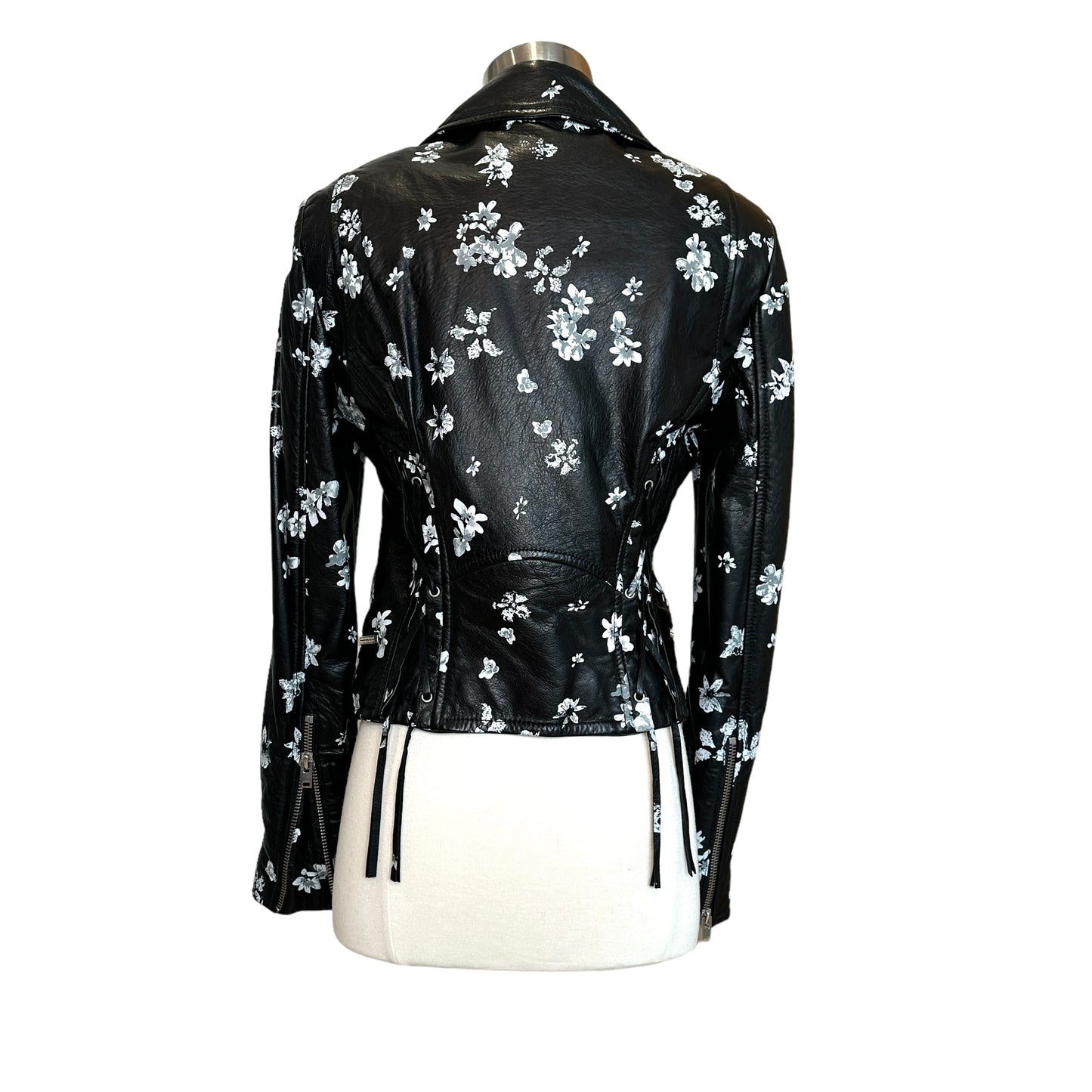 Floral Leather Jacket - S