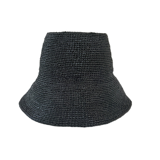 Black Straw Hat - S