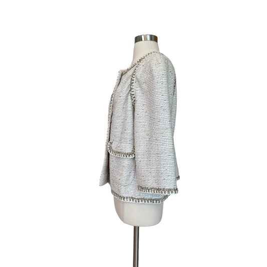 Cream Owl Button Tweed Jacket - L/XL