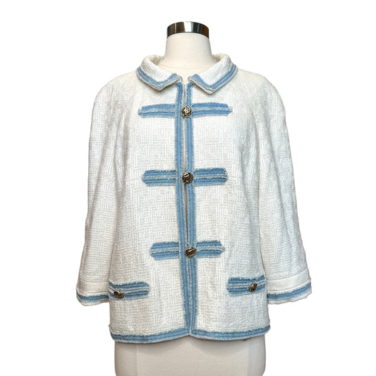 White & Denim Jacket - XL