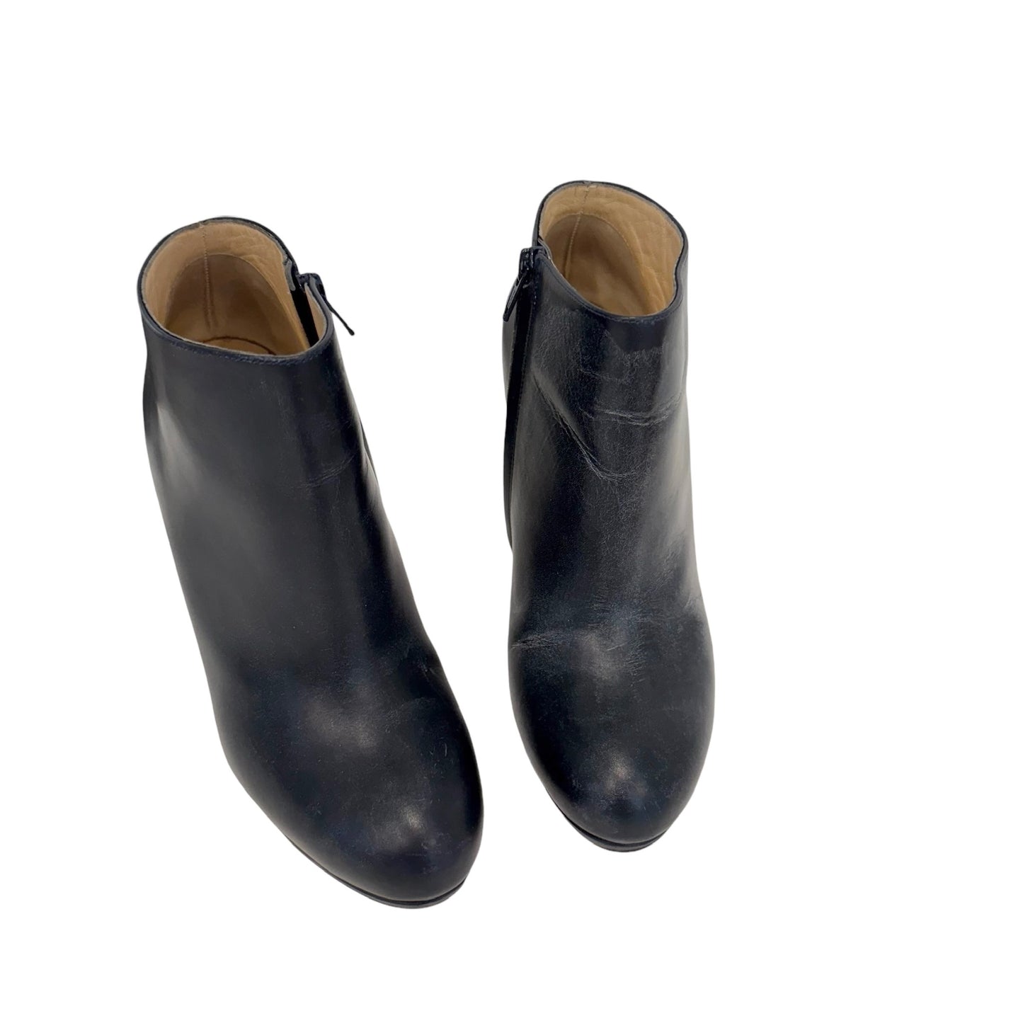 Navy Heeled Boots - 9.5