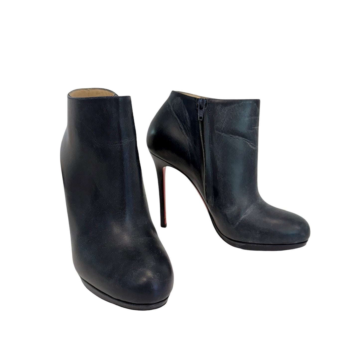 Navy Heeled Boots - 9.5