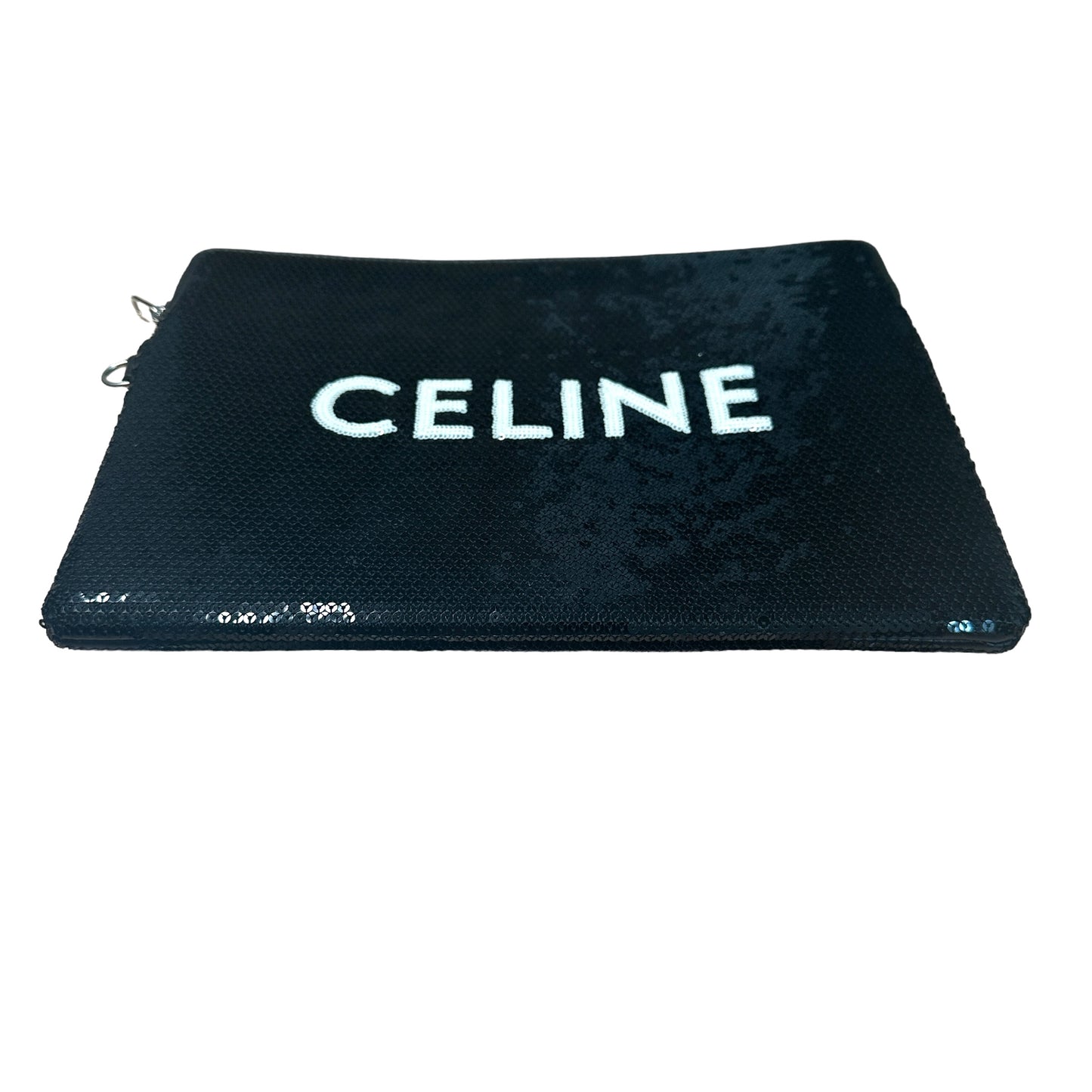 Celine Logo Sequins Clutch