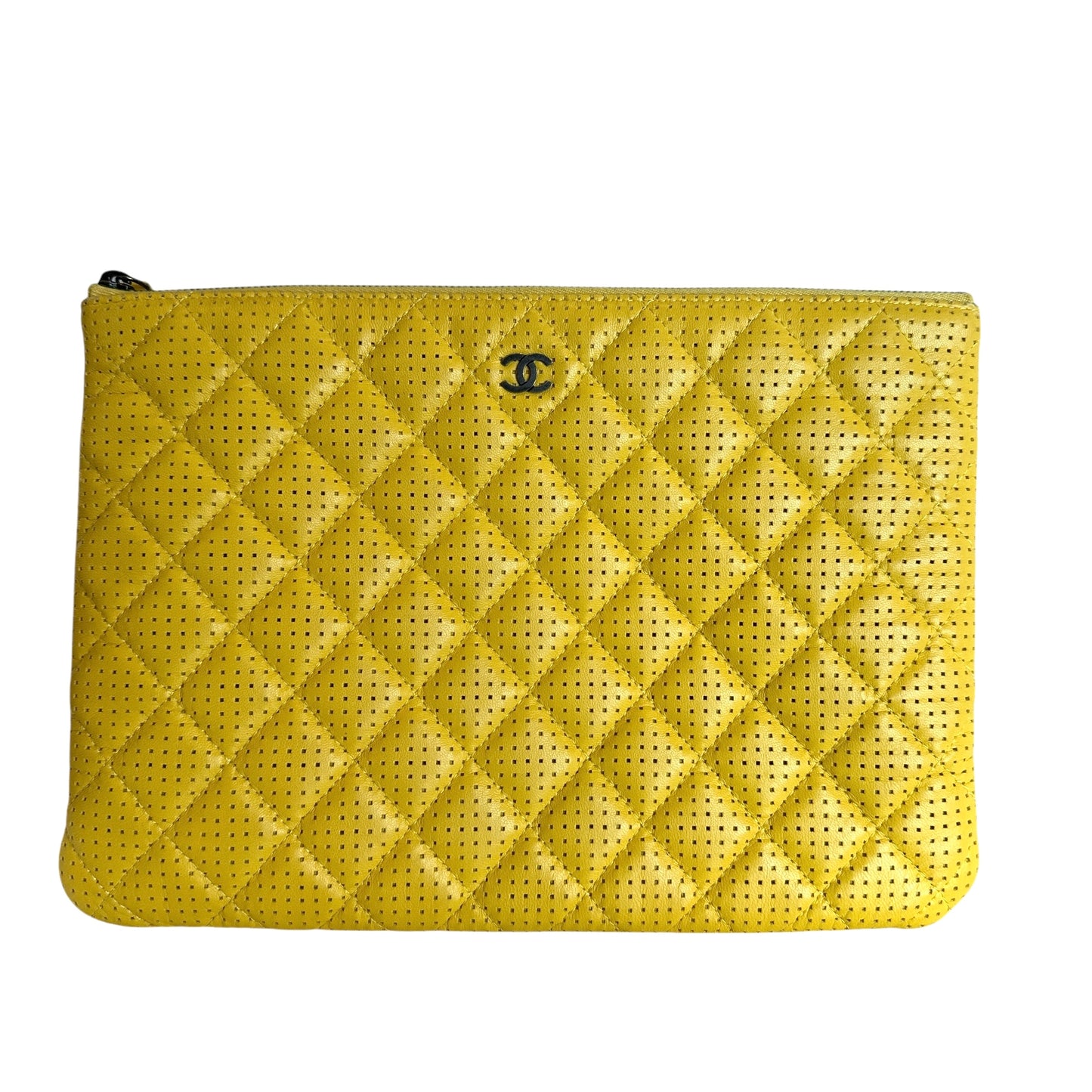 Yellow Leather Clutch