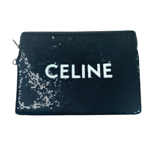 Celine Logo Sequins Clutch