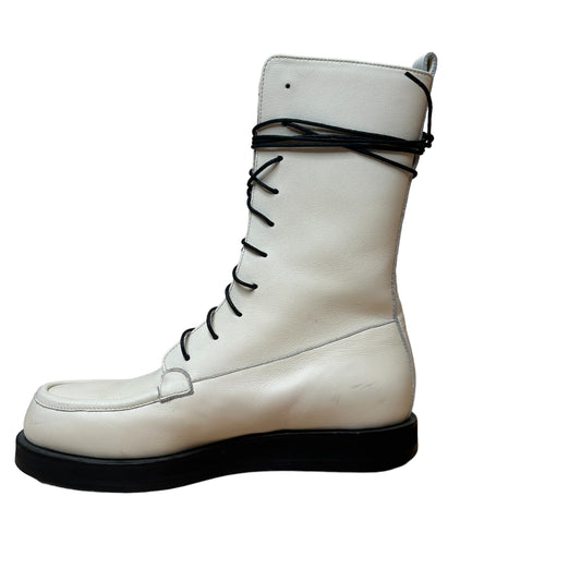 White Leather Boots - 9