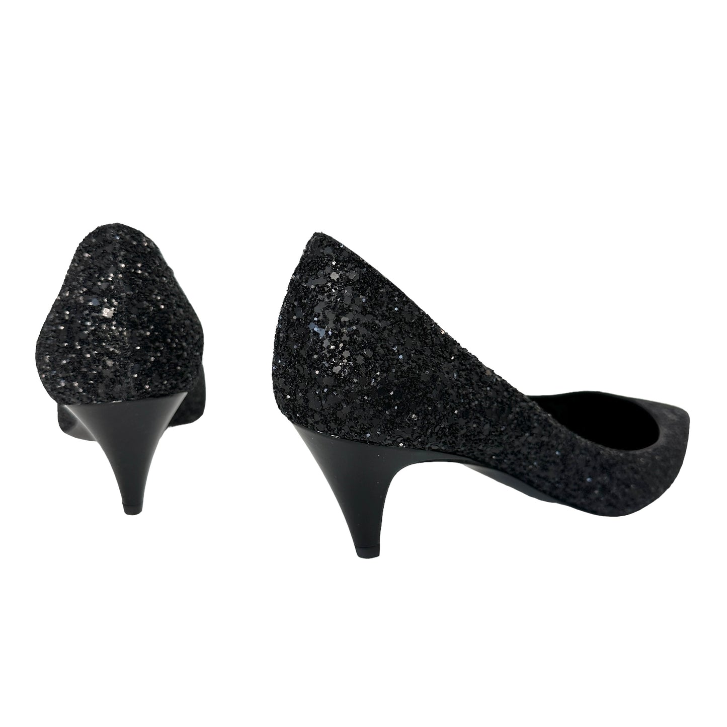 Matte Black Glitter Shoes - 9