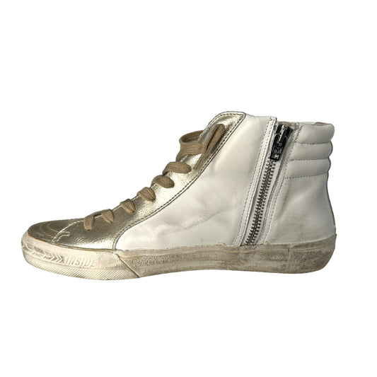 White & Gold Sneakers - 8