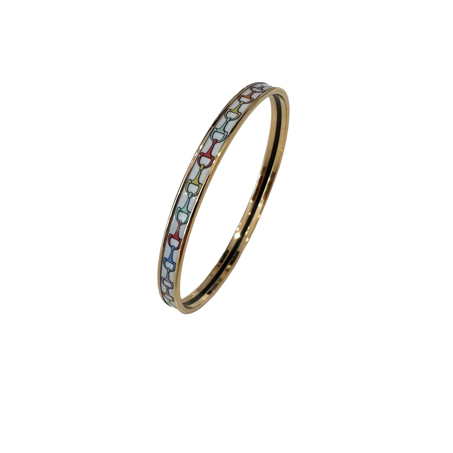 White Rainbow Enamel Bracelet