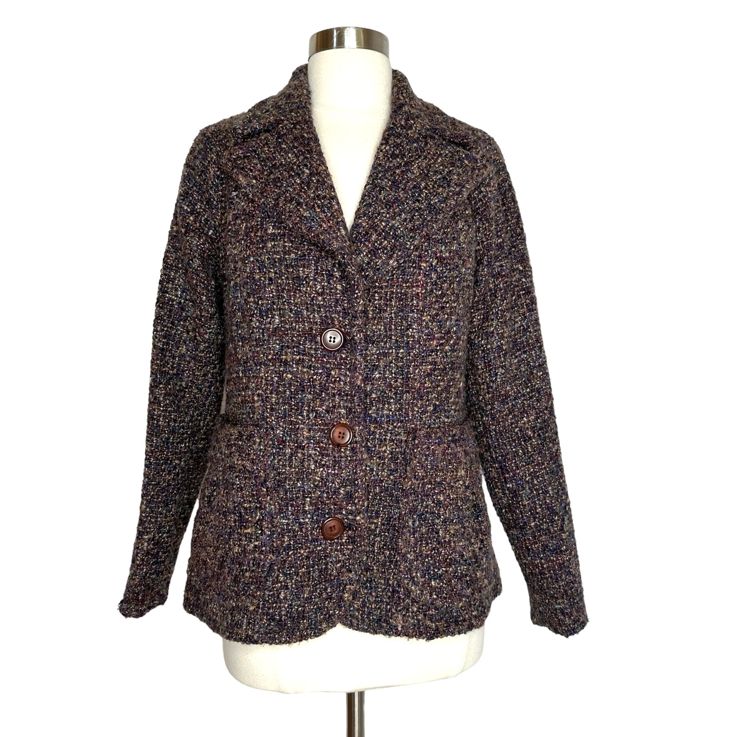 Vintage Purple Tweed Blazer - M