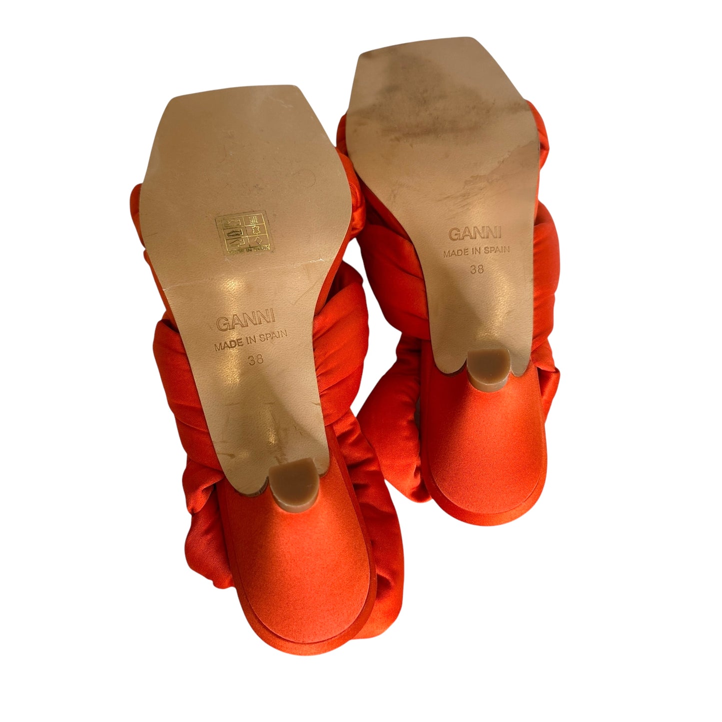 Orange Satin Sandals - 8