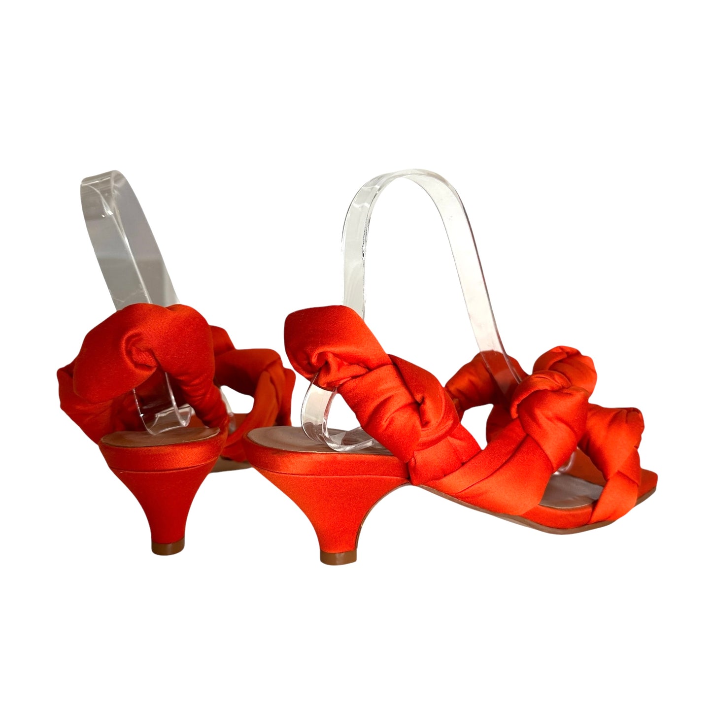 Orange Satin Sandals - 8