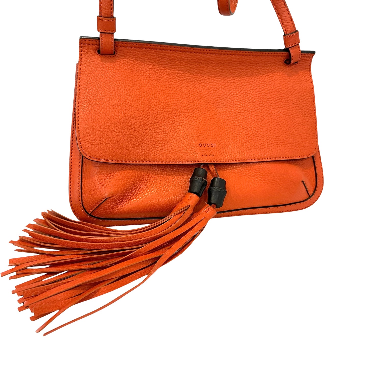 Orange Bamboo Crossbody Bag