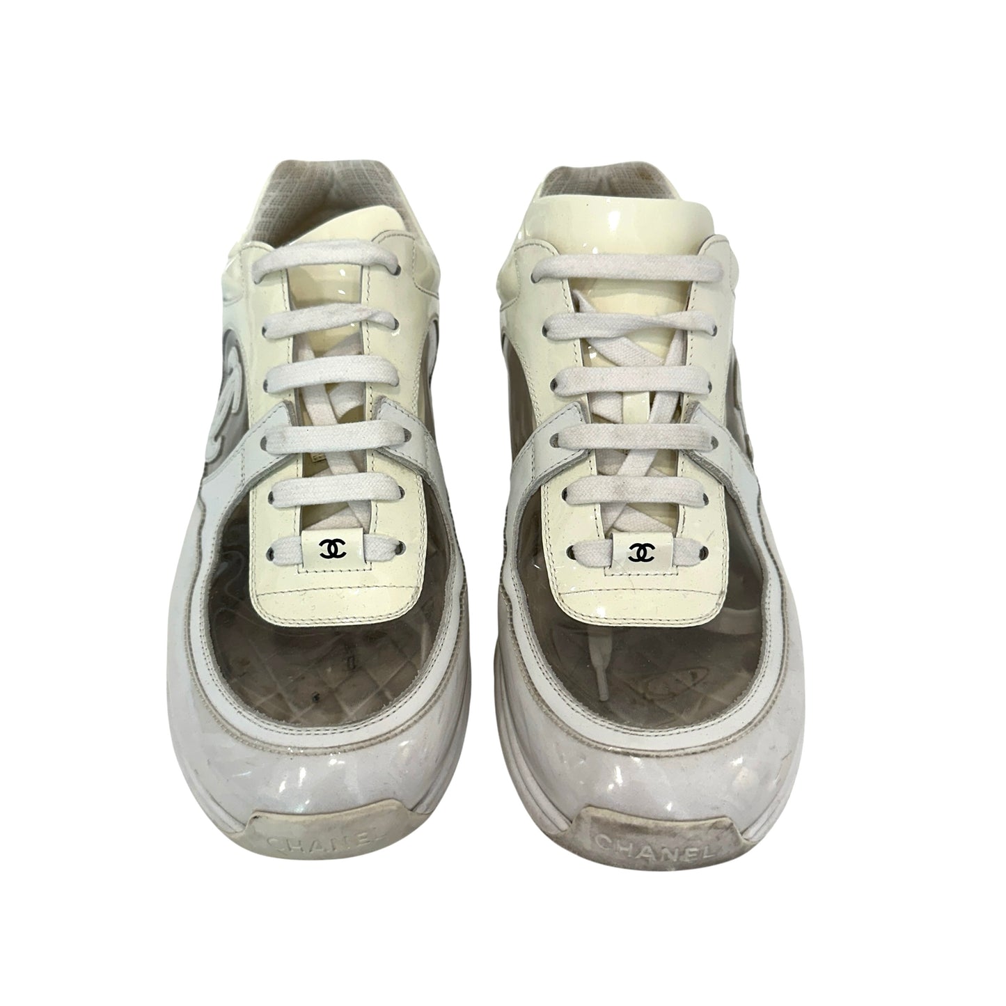 White Plexi Logo Sneakers - 9.5