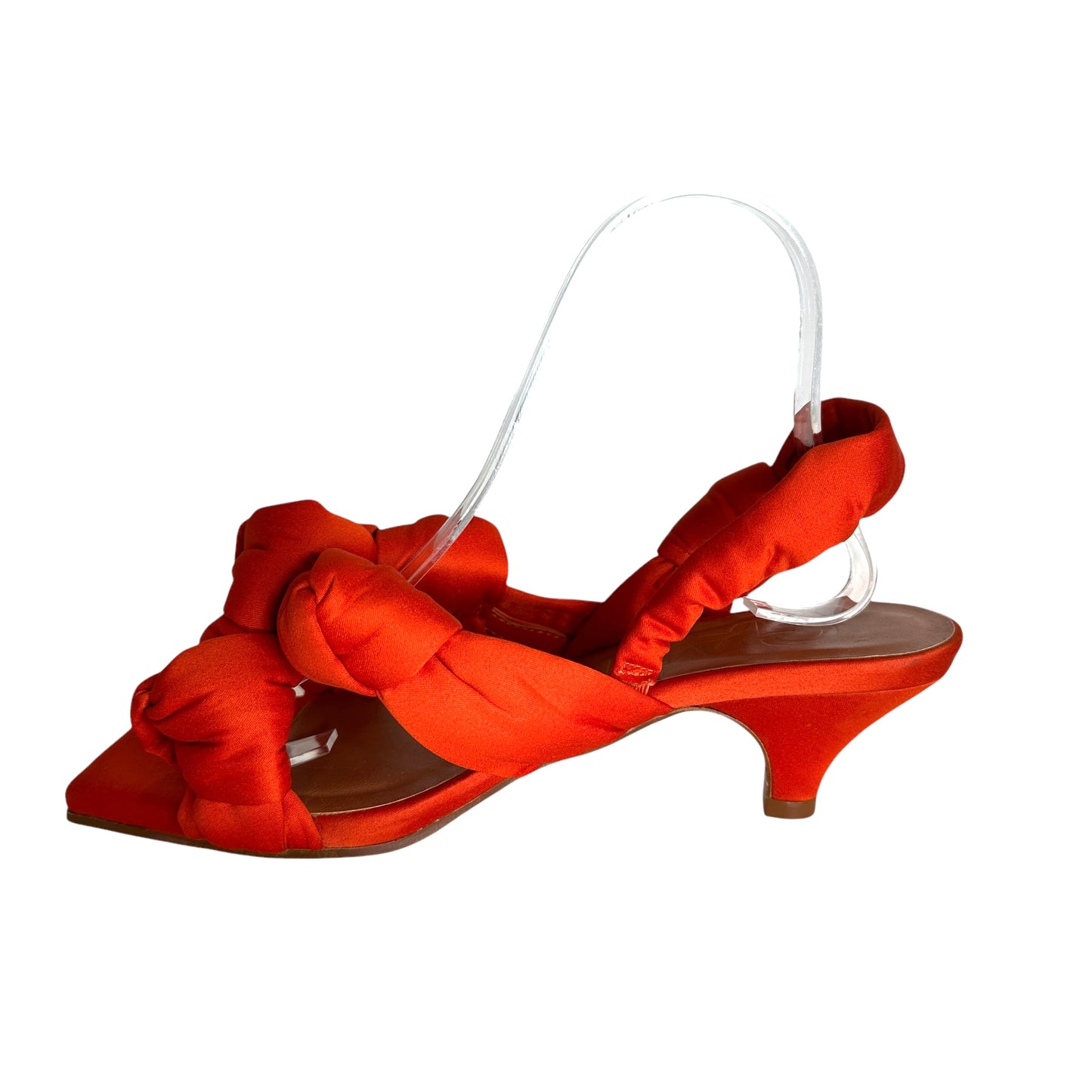 Orange Satin Sandals - 8