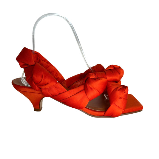 Orange Satin Sandals - 8