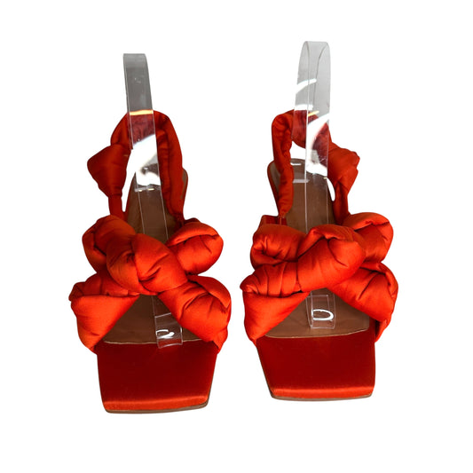 Orange Satin Sandals - 8