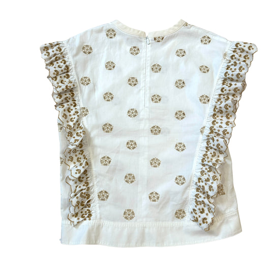 Cream & White Eyelet Blouse - XS