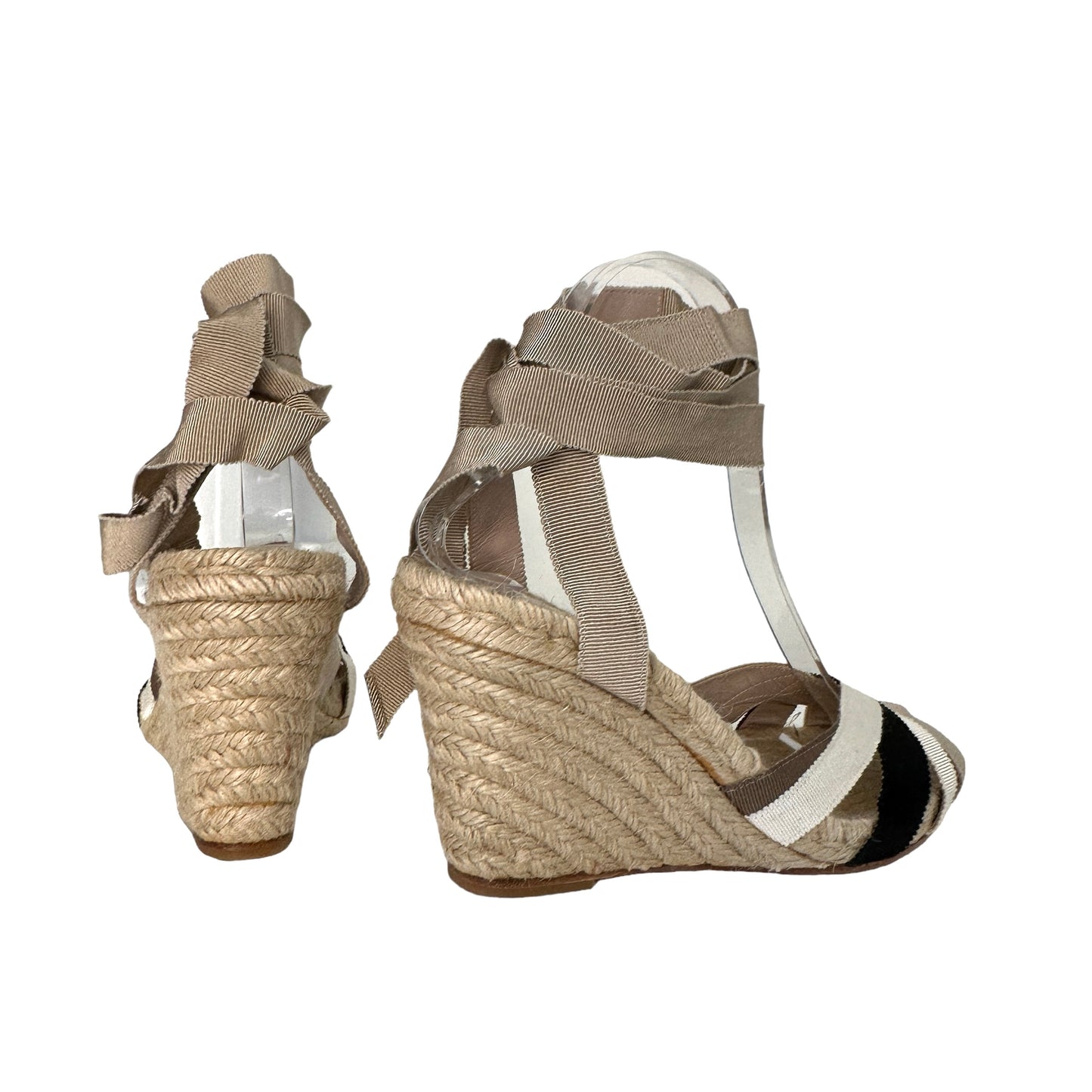 Raffia Wedge Sandals - 8