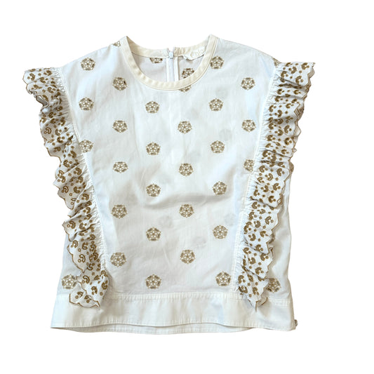 Cream & White Eyelet Blouse - XS