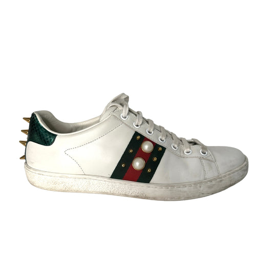 White Leather Sneakers - 8