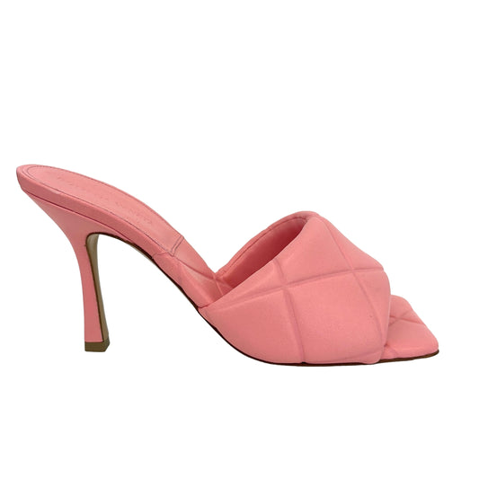 Pink Leather Slides - 9.5