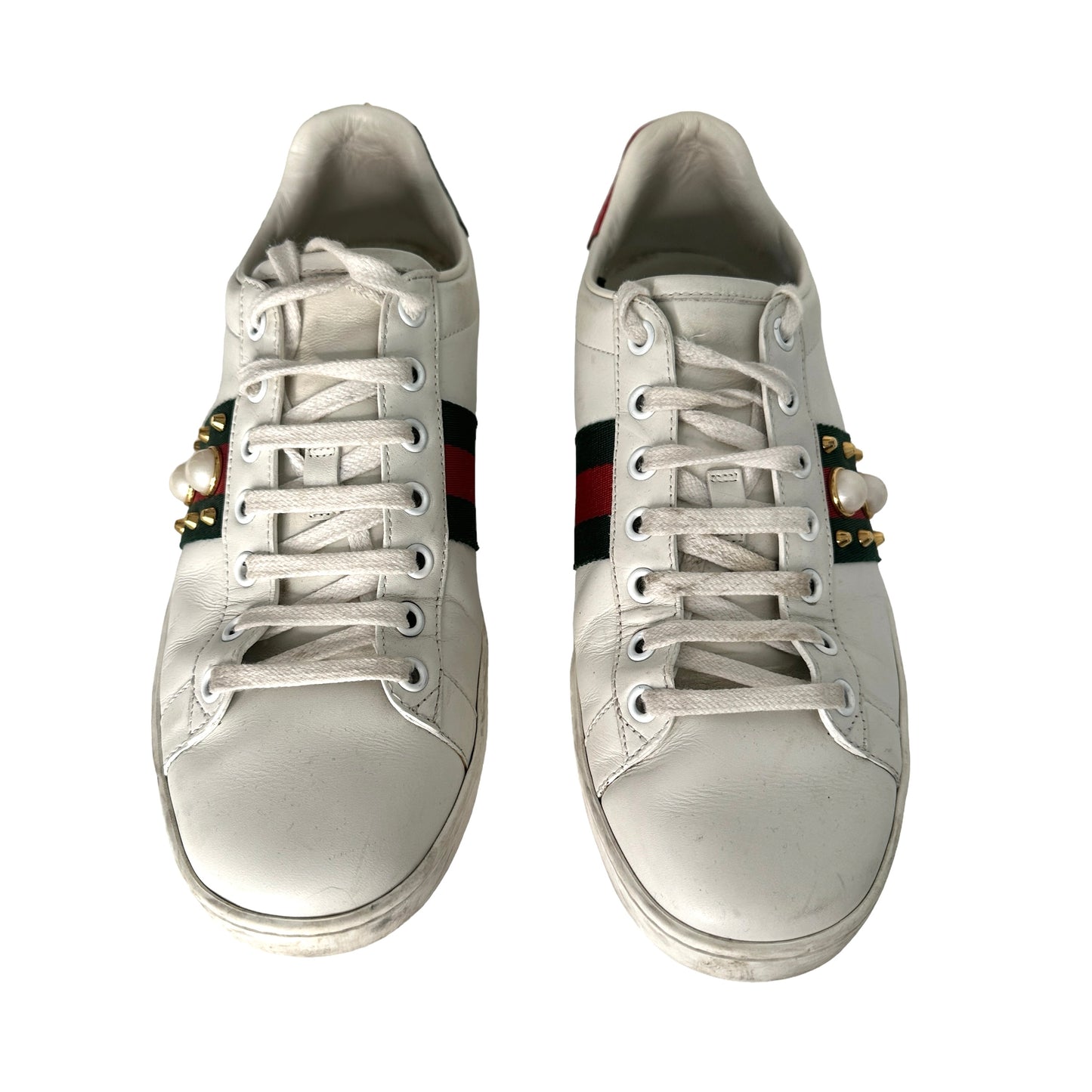 White Leather Sneakers - 8