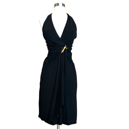 Black Logo & Bamboo Dress - S