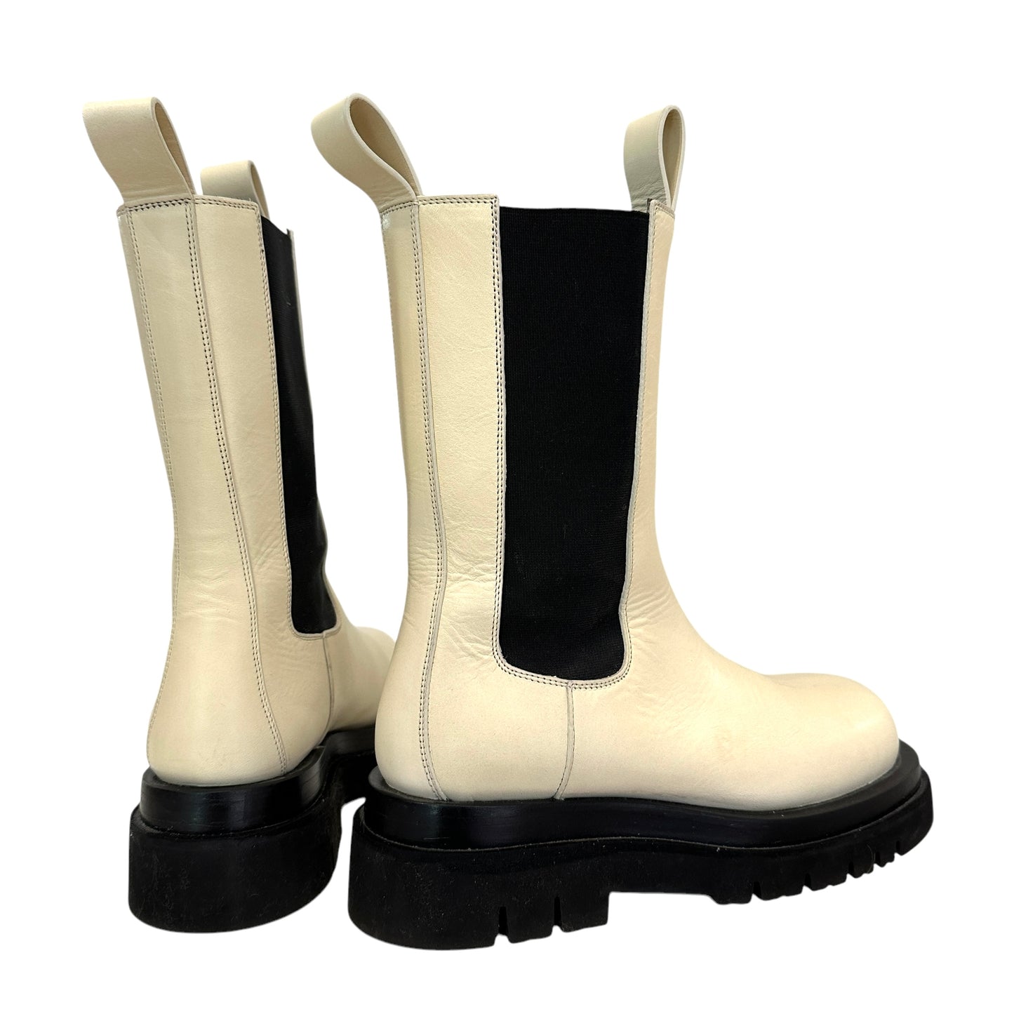 Cream Chunky Boots - 8