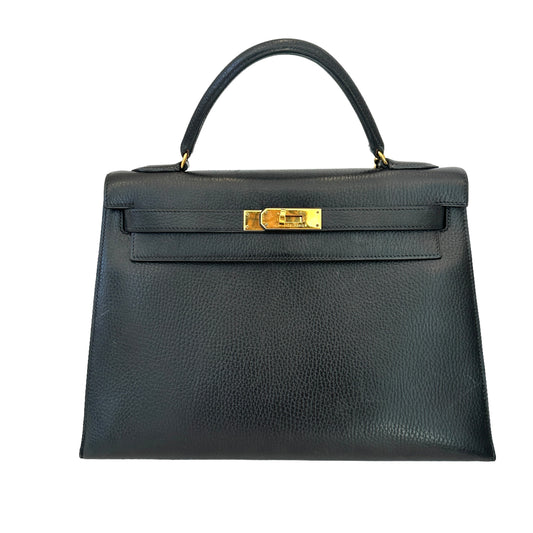 Black & Gold Kelly 32 Bag