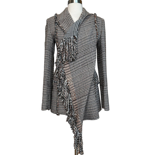 Asymmetrical Houndstooth Blazer - XS