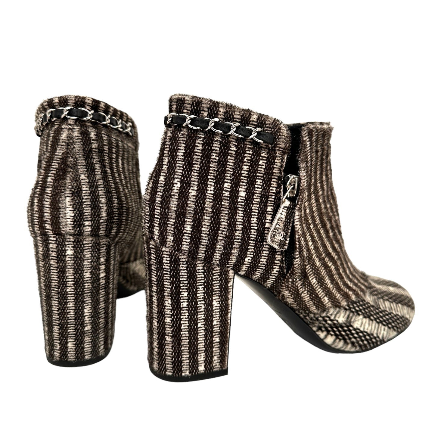 Tweed Heeled Boots - 9