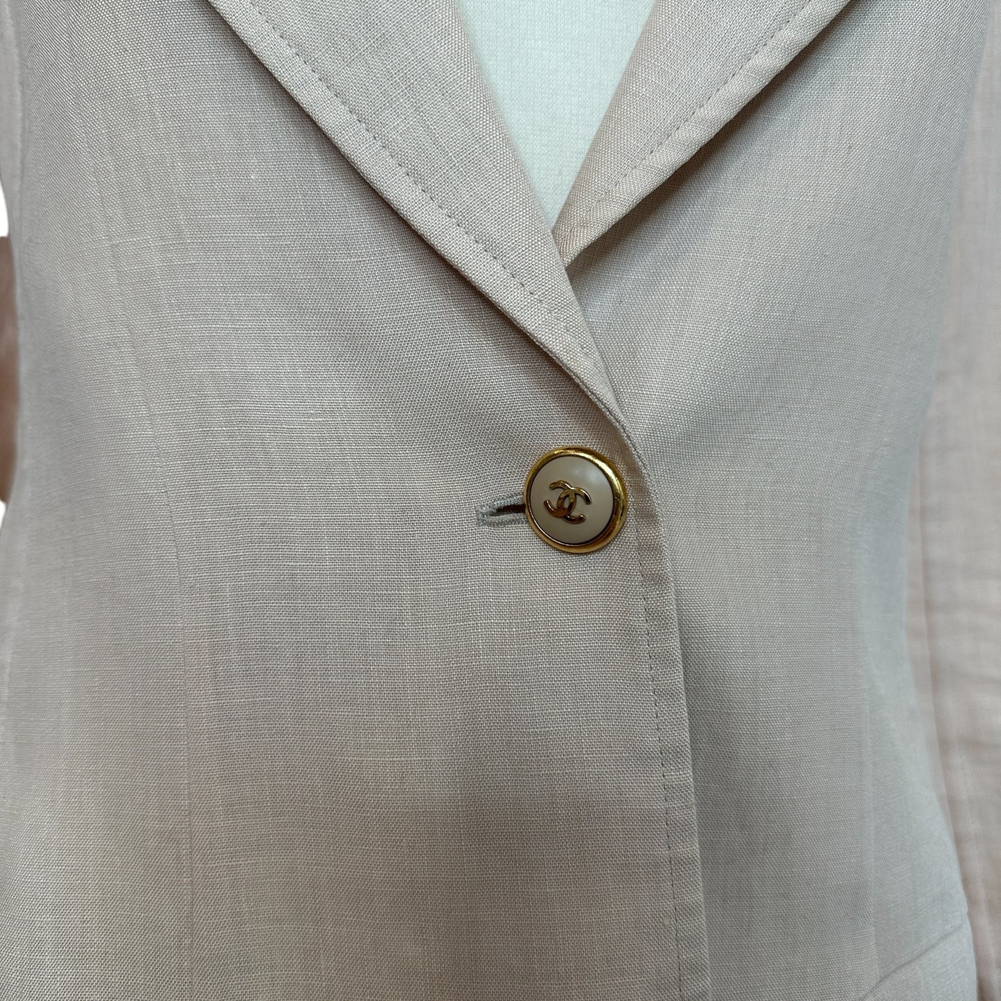 Beige Linen Blazer - S