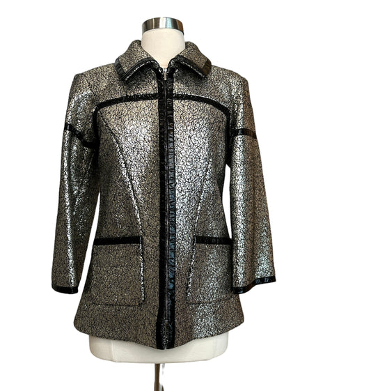 Silver Metallic & Patent Jacket - S