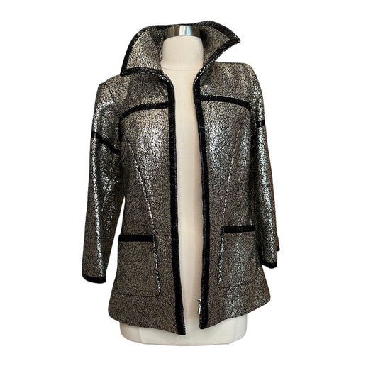 Silver Metallic & Patent Jacket - S