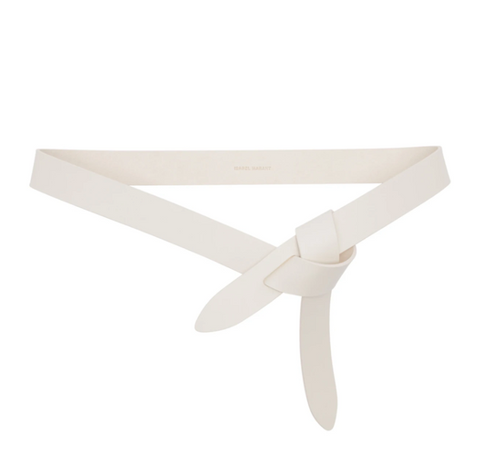 White Leather Belt - S