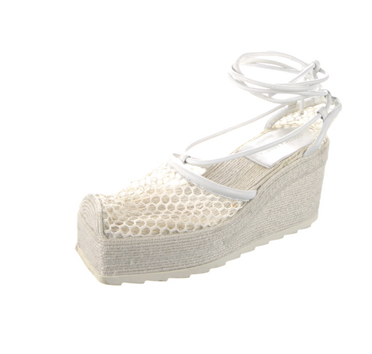 White Platform Espadrilles - 8