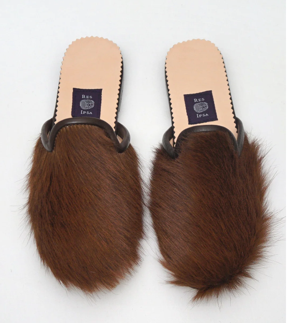 Brown Cowhide Mules - 7