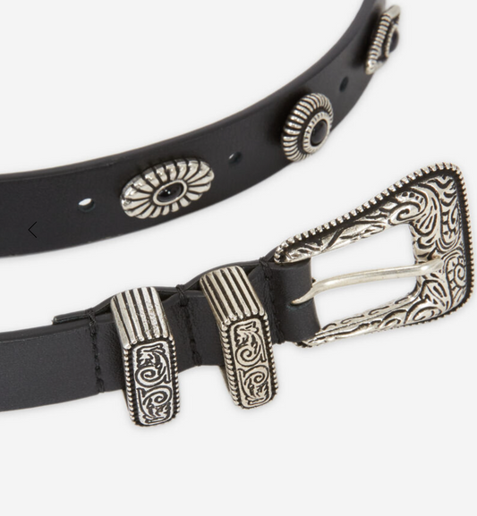 Black Leather Belt - S