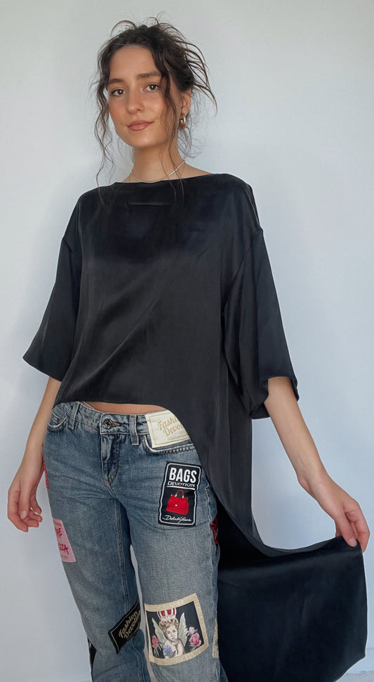 Black Silk Tunic - S