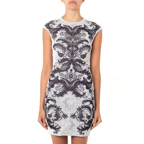 Laced Printed Dress - S
