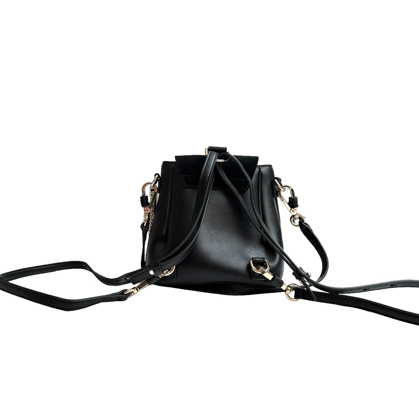 Faye Black Leather Mini Convertible Bag