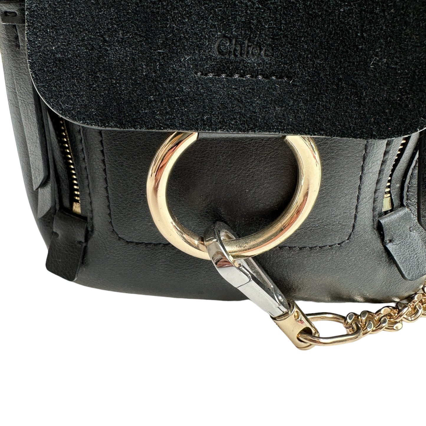 Faye Black Leather Mini Convertible Bag