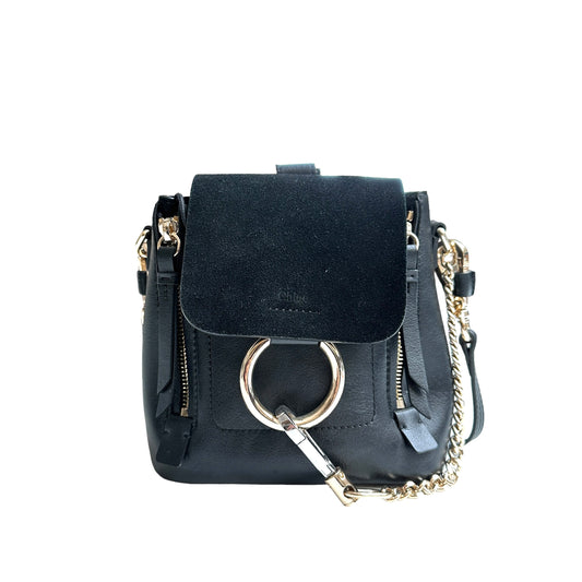 Faye Black Leather Mini Convertible Bag