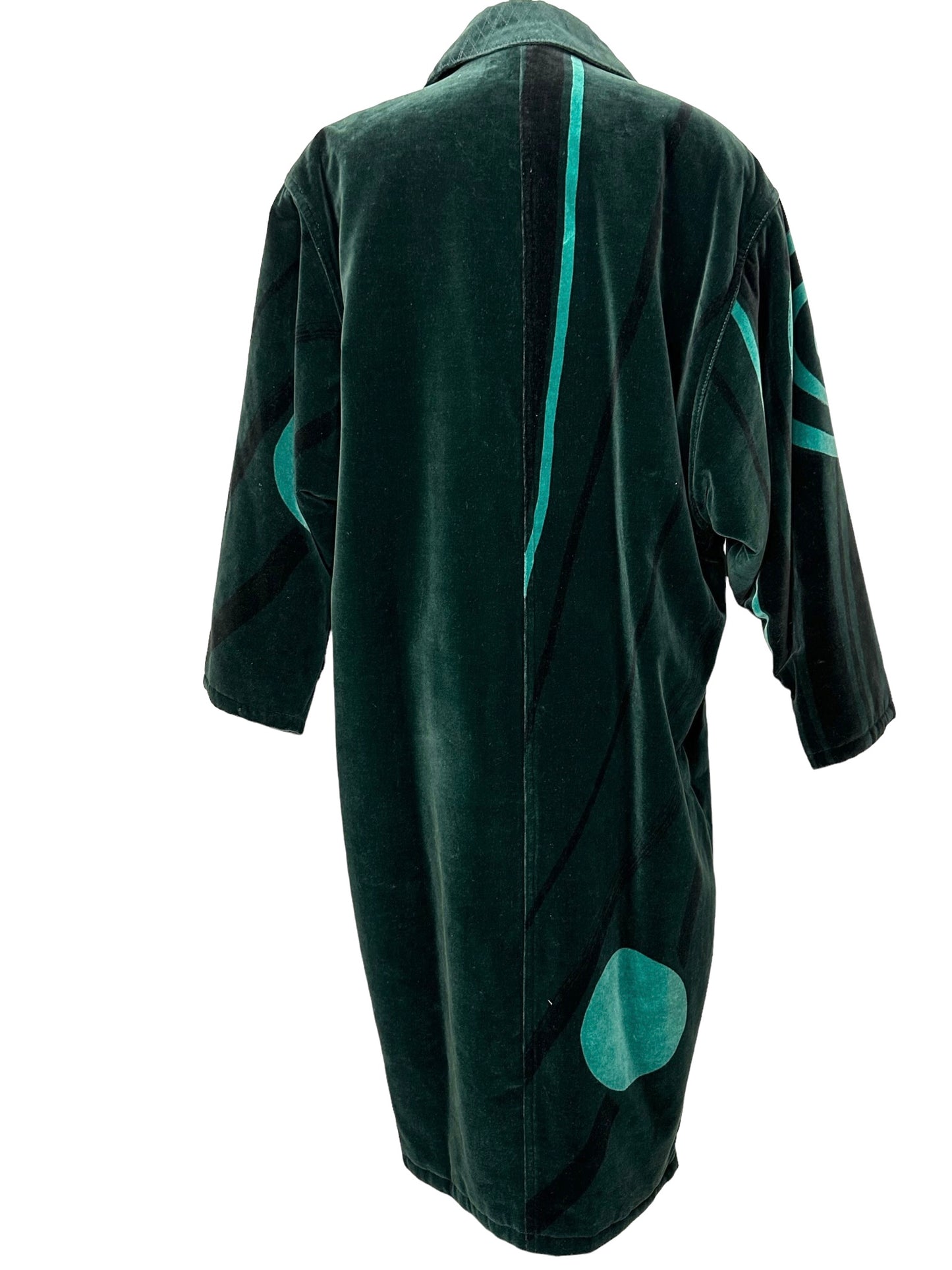 Green Velvet Oversized Coat - L