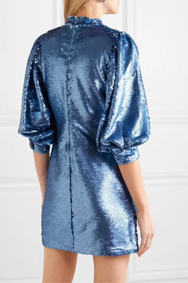 Blue Sequins Dress - S