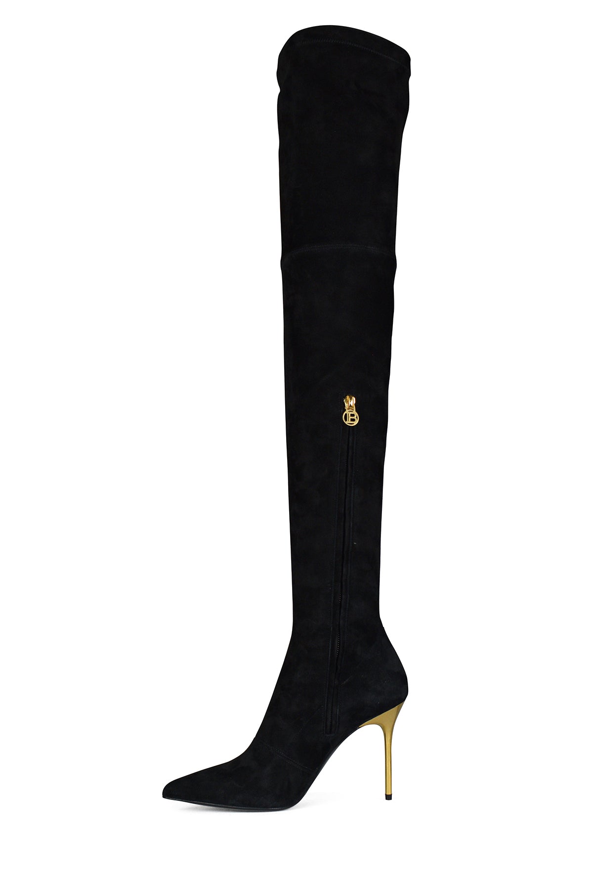 Black Suede Over-The-Knee Boots - 7